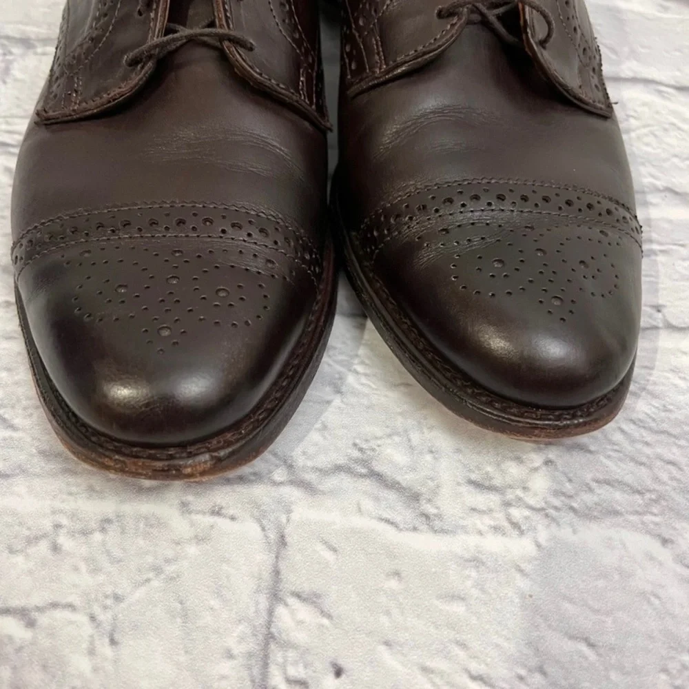 Allen Edmonds 6th avenue cap toe semi brogue derby men’s shoes size 11 brown